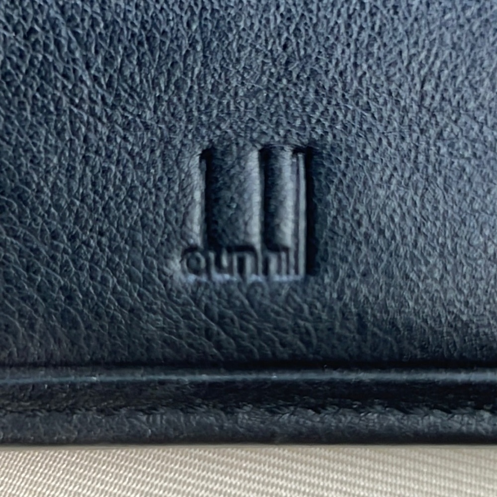 Auth. Dunhill Black Leather Long Bifold Wallet Card Bill holder Roomy Heavy duty - Picture 9 of 17